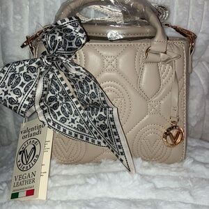 VALENTINO ORLANDI CREAM SATCHEL BAG BRANDED CROSSBODY NEW WITH TAGS